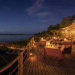 The main deck at DumaTau lit up at night