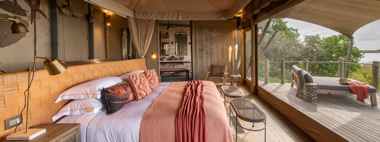 The spacious tents at DumaTau all offer wonderful views of the lagoon