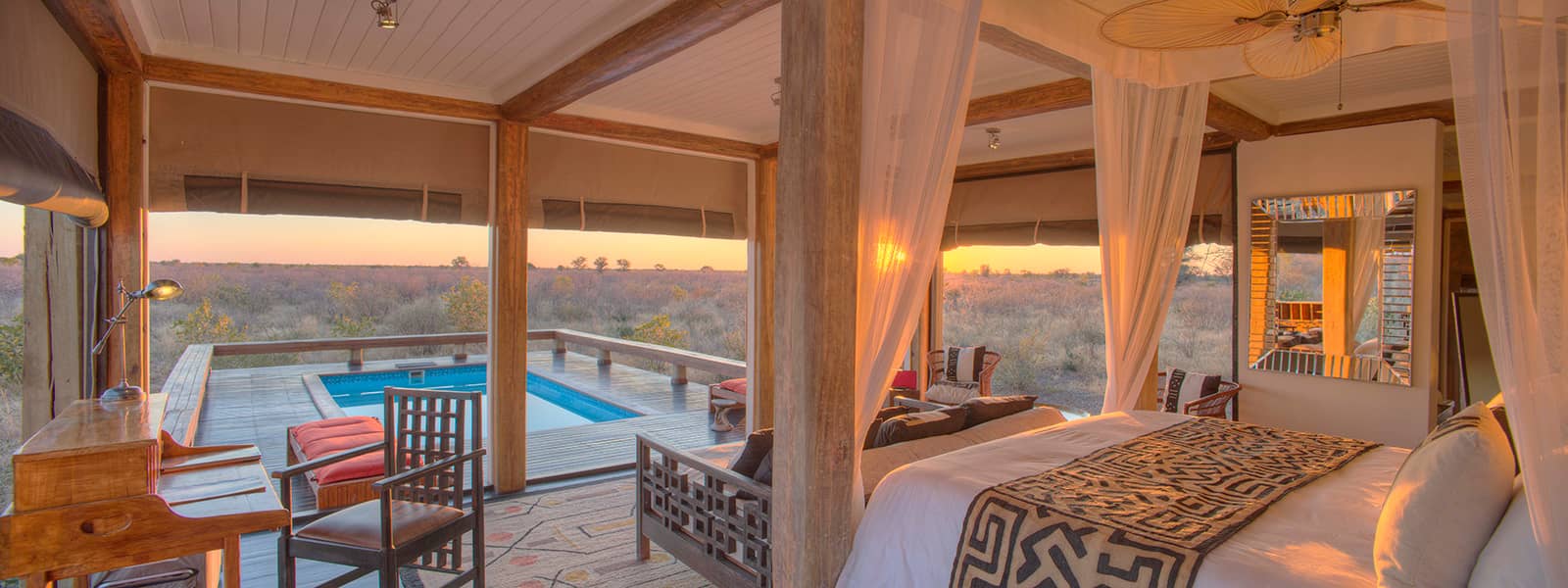 The luxury pool suite at Feline Fields Lodge