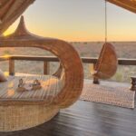 The gorgeous view from the upstairs deck at Feline Fields Kalahari