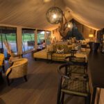 The camp lounge area at Gomoti Plains