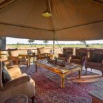The main lounge area at Kadizora Camp overlooks the plains