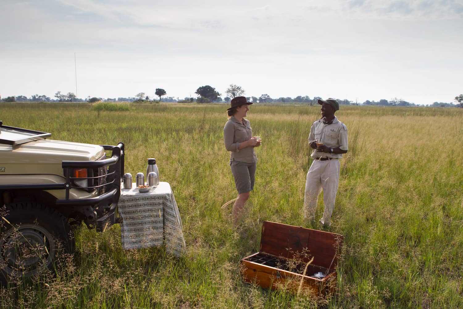 Kanana Camp morning drive coffee break