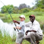 Hands on fishing activities are available for older children at Kings Camp