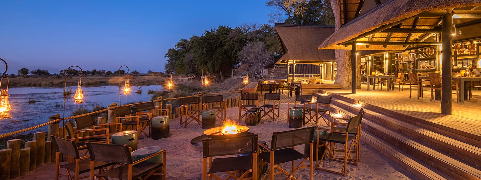 Kings Pool Main area camp fire at sunset