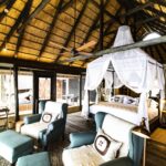 The thatch and canvas rooms at Kings Pool have separate lounge areas