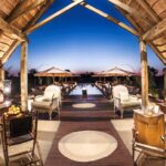 The elegant open air lounge at Feline Fields