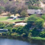Aerial view of Leroo La Tau Lodge situated on River Bank