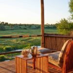 Each private decks at Leroo la Tau overlooks the Boteti River
