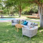 The swimming pool area at Leroo la Tau