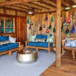 An outdoor lounge area at leroo la tau