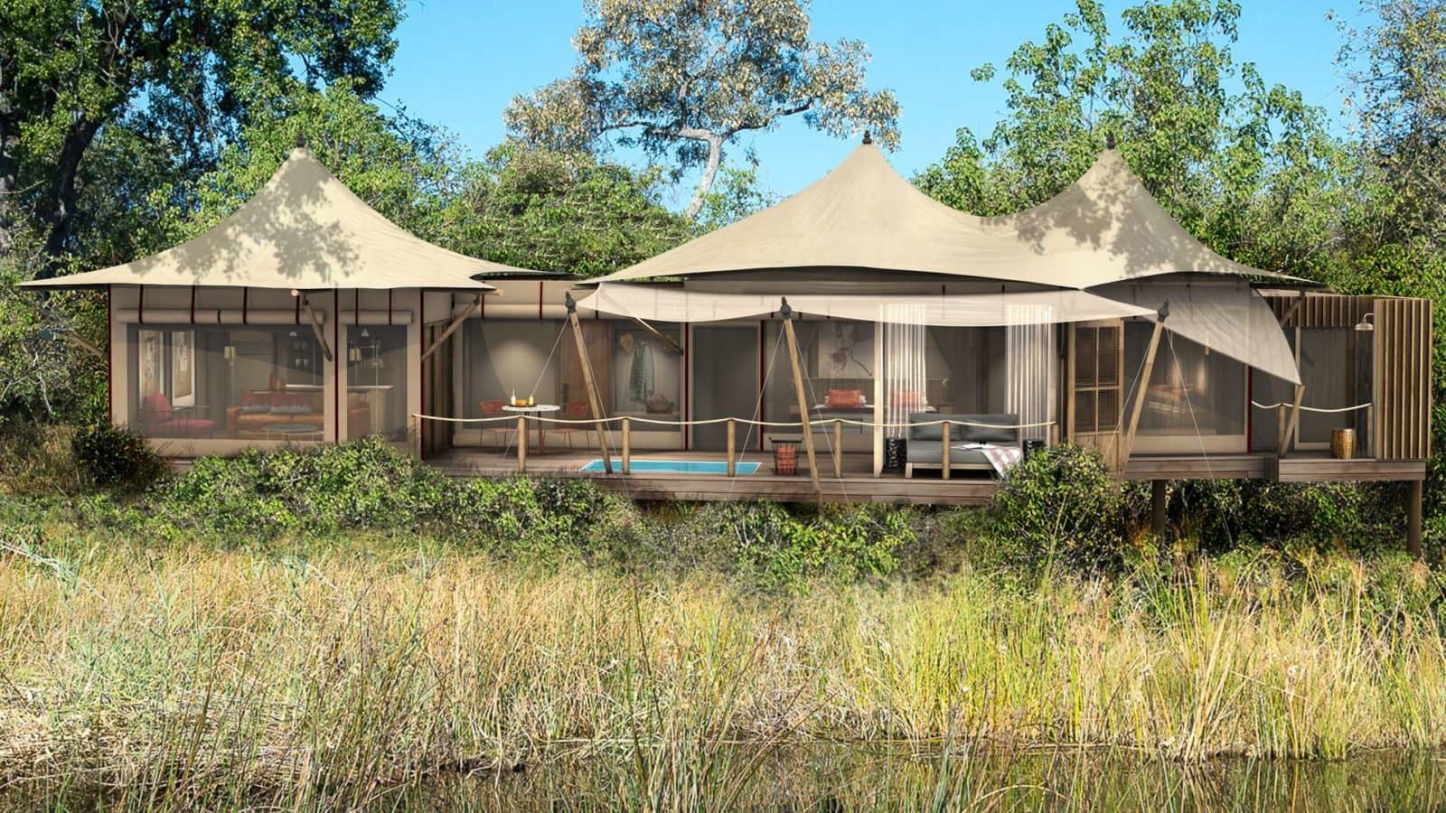 Little Duma's tented suites ensure a premier Wilderness Safaris experience