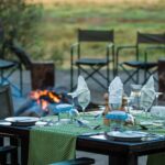 Al Fresco dining preparations at Machaba Camp