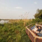 Shinde has numerous quiet or social spots to relax, such as this sunken deck overlooking the lagoon