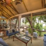 The open lounge at Shinde camp offers wonderful views across the plains and waterway