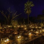Starlit dinner in the boma at Mombo by lantern light