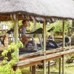 Outdoor gym with a view at the luxury Mombo Camp