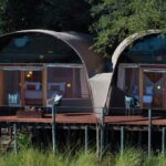 The family room at Okuti camp seen from the Okavango waterways