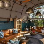 The stylish lounge area at Okuti