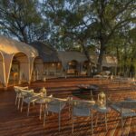 The main area and fire deck lies at the heart of the camp at Okuti