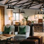 Stylish decor of the main guest area at Old Drift Lodge