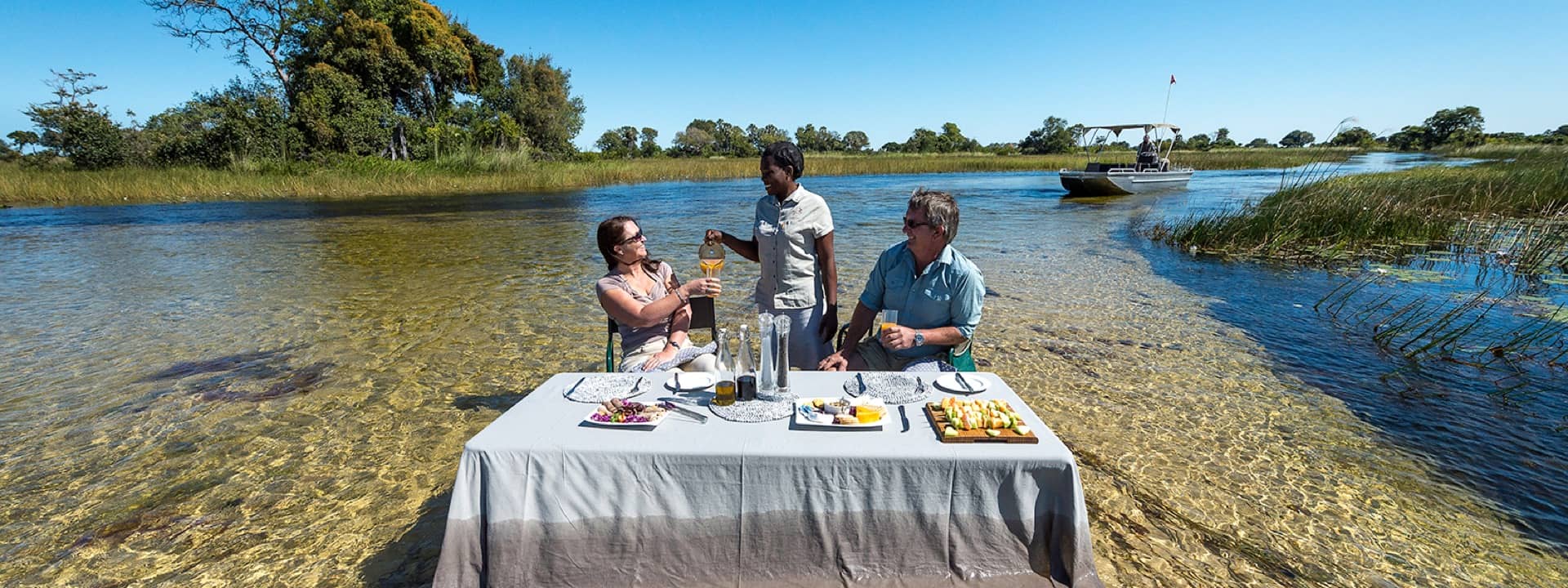 Feet in the water breakfast arranged by Pelo Camp