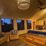 Elegant and natural interior decor of guest suite at Pelo Camp