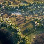 Aerial view of the heart shaped Pelo Island