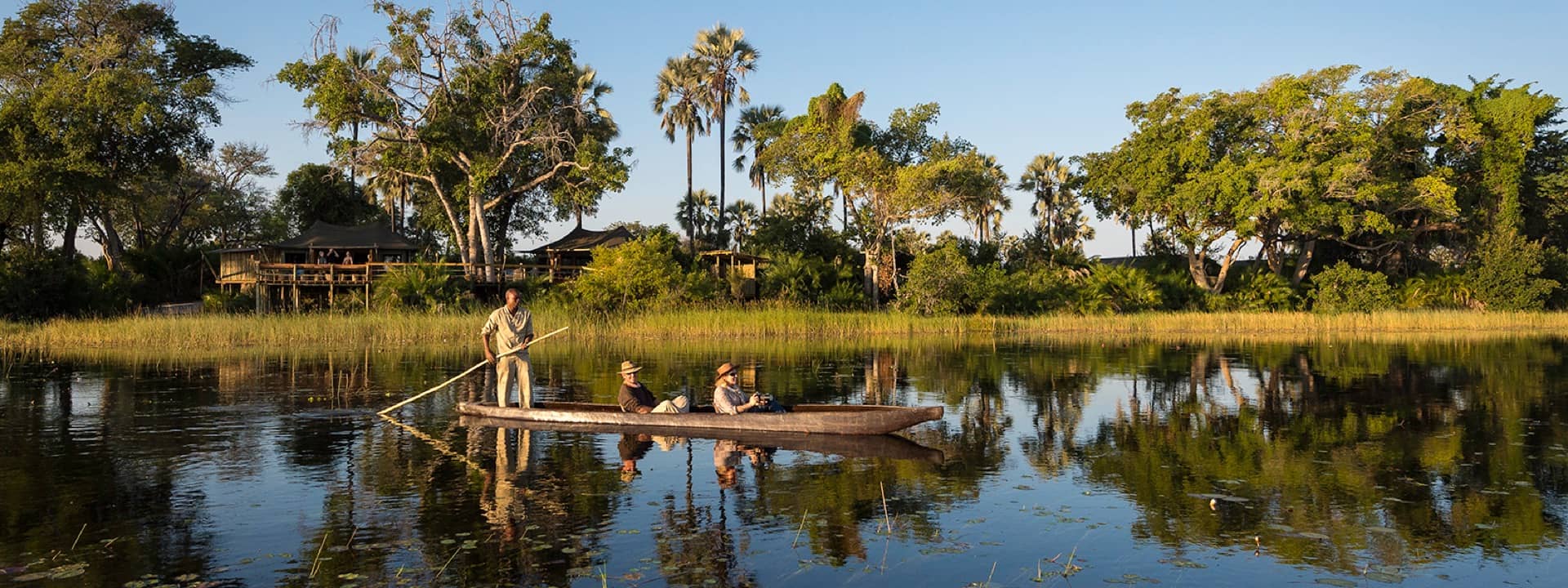 Mokoro journey at sunset from Pelo Camp