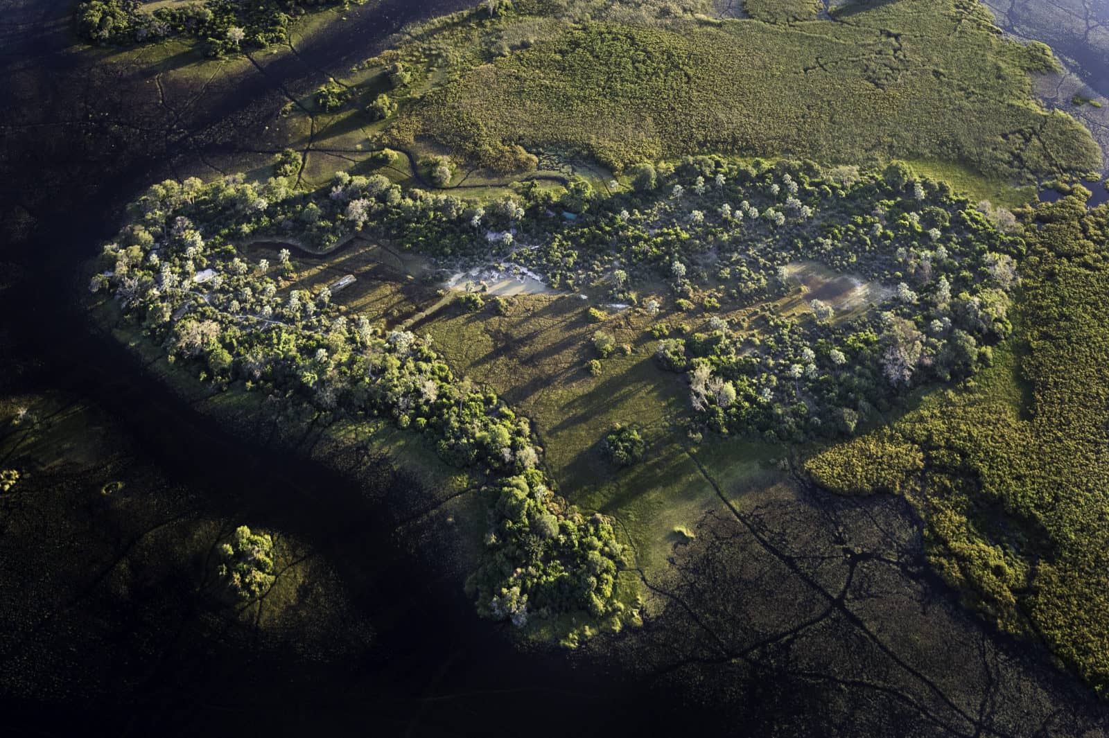 Aerial view of the heart shaped Pelo Island