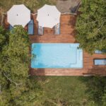 The swimming pool is perfect spot to relax between activities at Shinde Camp