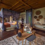 Full visual of luxury guest room layout at Quorokwe Camp