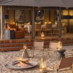 The main area and fire pit at Shinde Footsteps camp