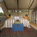 The tented rooms at Shinde Footsteps are comfortably furnished