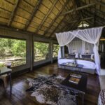 Full luxury guest tent visual with interior design at Savuti Camp