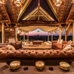 The opulent guest lounge area at Selinda Camp