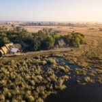 Aerial view of Selinda camp and surrounds