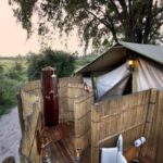 Guest bathrooms at Selinda Explorers Camp are open air