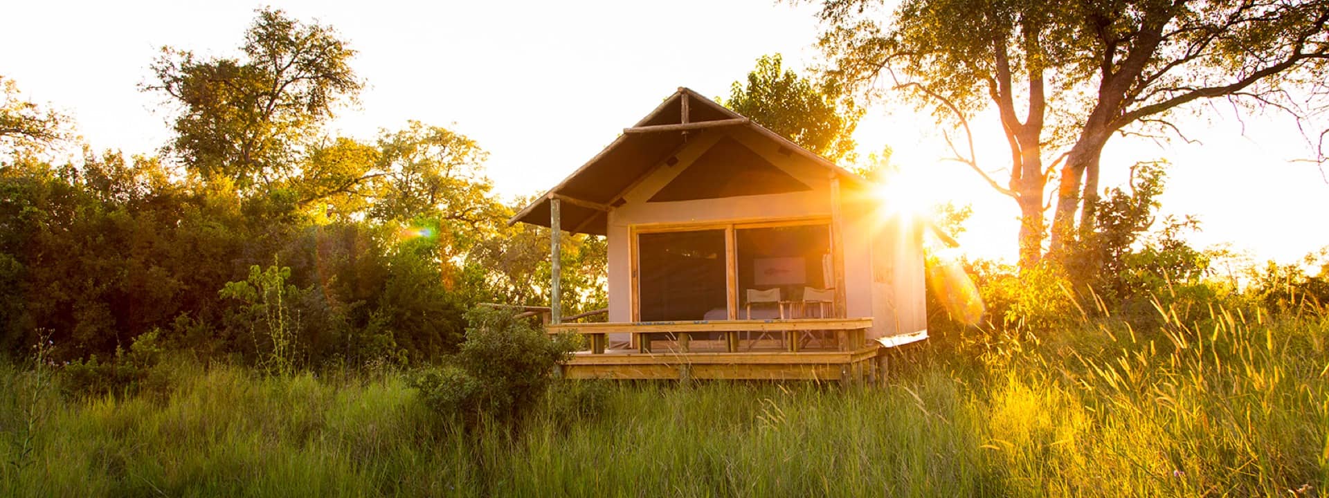 Exterior view of guest tent at the intimate Little Sable Camp