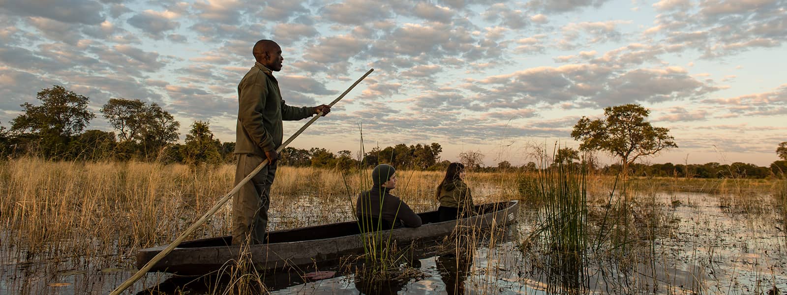 A safari on a traditional mokoro is a peaceful way to relax and do some big game viewing from the water