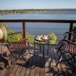 Private deck view of the Zambezi river from the river suites