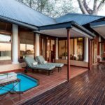 The attractive private deck and pool at The River Club