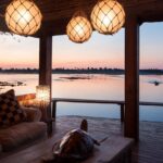 The lookout at Tongabezi delivers wonderful views at sunset