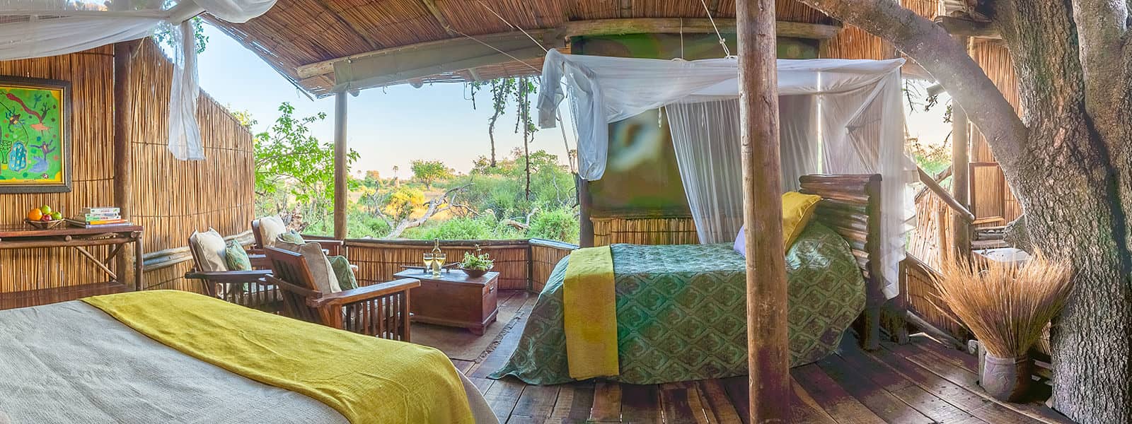 Guest room interiors at Delta Camp