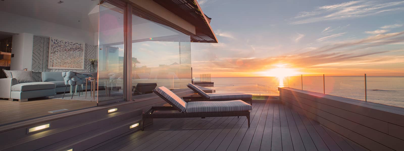 Sunset deck with Panoramic views at Ellerman House