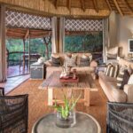 The lounge at Mashatu luxury camp