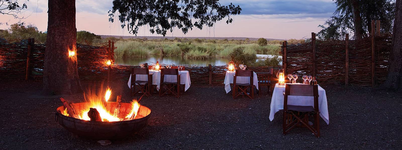 Matetsi River Lodge boma dinner