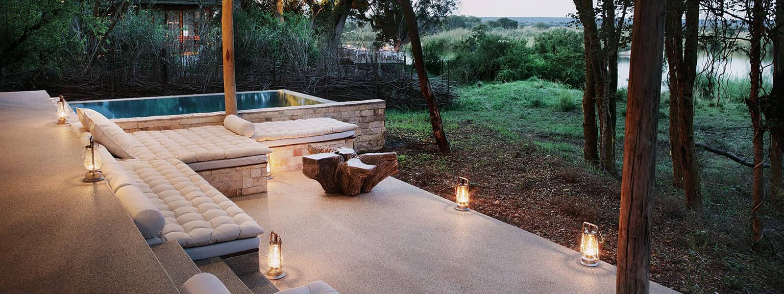 Matetsi River Lodge private deck &amp; outside lounger