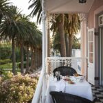View of private balcony breakfast at deluxe studio suite at Mount Nelson