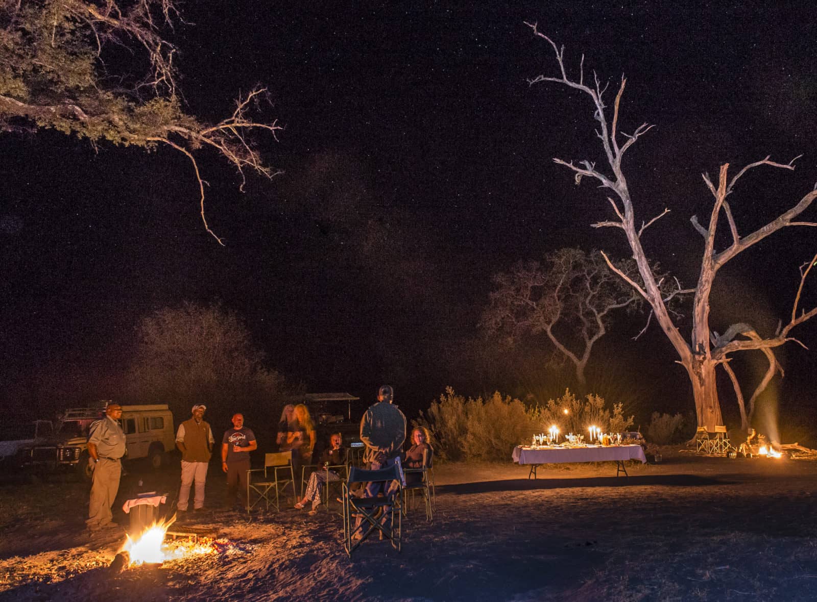 Dinner in the bush with Okavango Horse Safaris